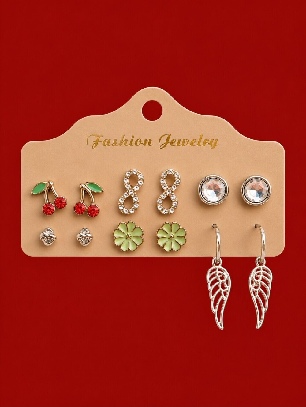 3/$30 Vintage Assorted Post and Dangle Earrings Flower Cherry Angel Wing Hearts